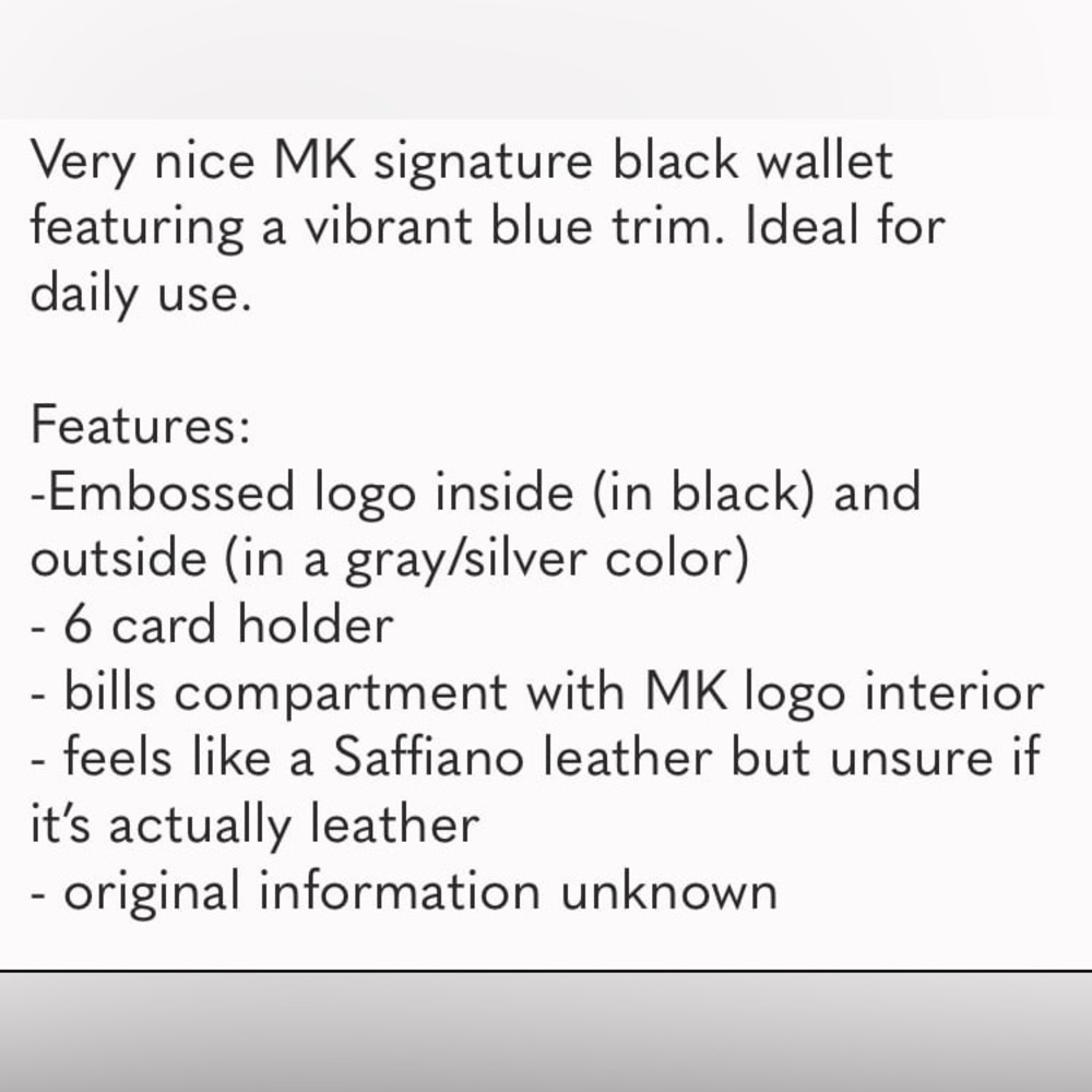 Michael Kors Black Men’s Wallet with Blue Trim (GUC) - Picture 12 of 12